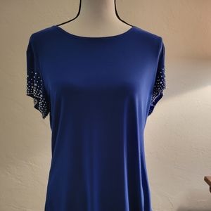Women's Top. Annalee& Hope. Royal Blue with pearl and silver detail on sleeves.